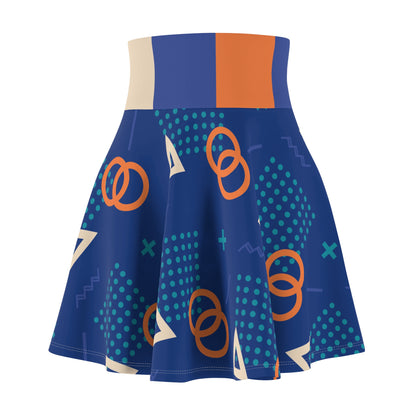 SK-047BL-24 High Waisted Skater Skirt Flared Skirt Plus Size Women's Skirt