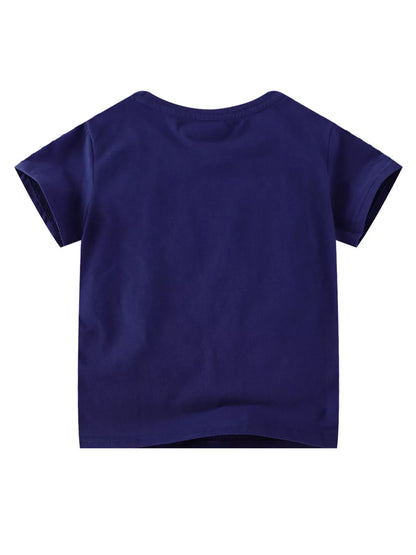 Children's Puppy Patch Round Neck T-Shirt
