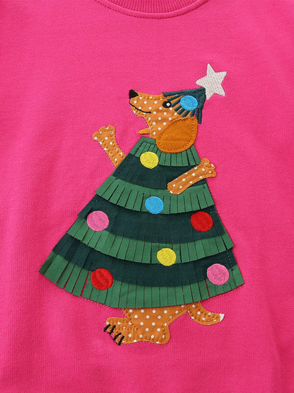 Children's Christmas Tree Applique Sweatshirt