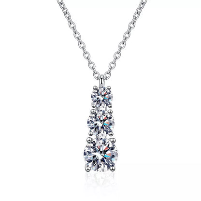 1.8 Carat Moissanite 925 Sterling Silver Pendant Necklace