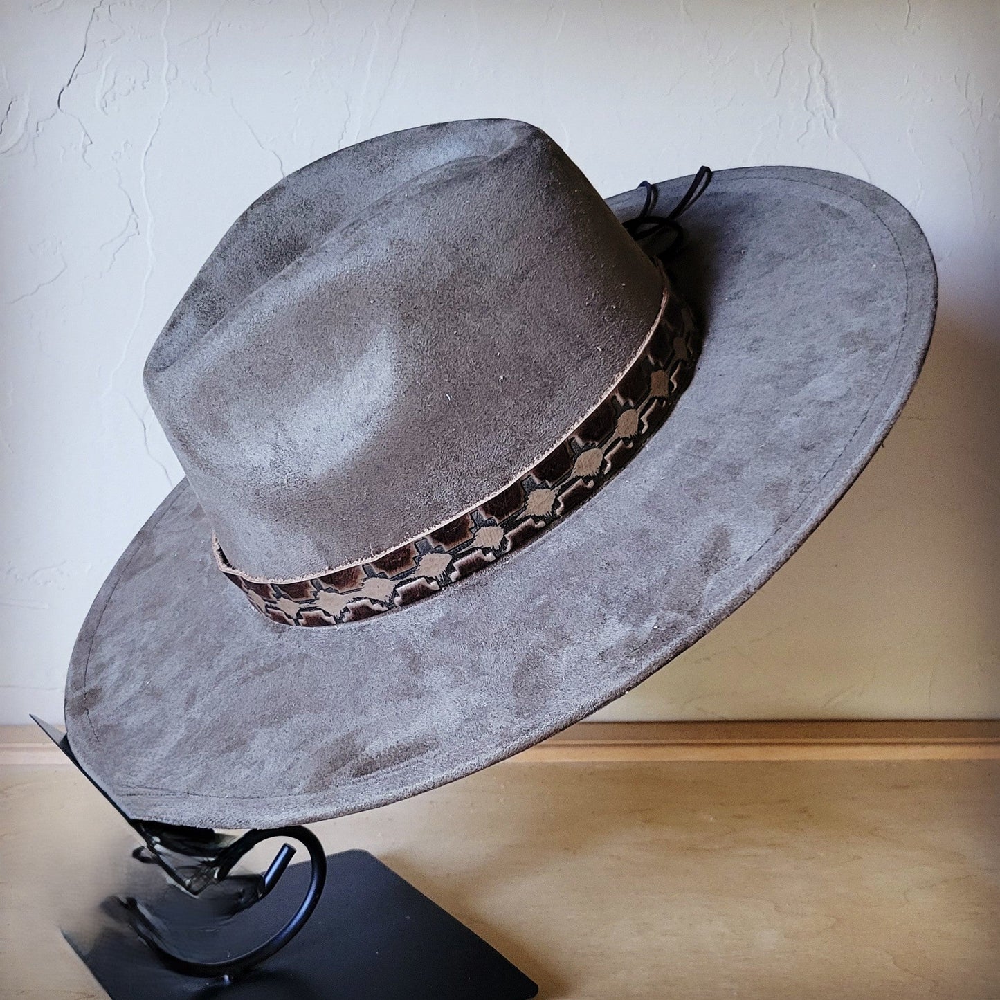 Red Brown Navajo Western Leather Band w/ Choice of Boho Hat 985j