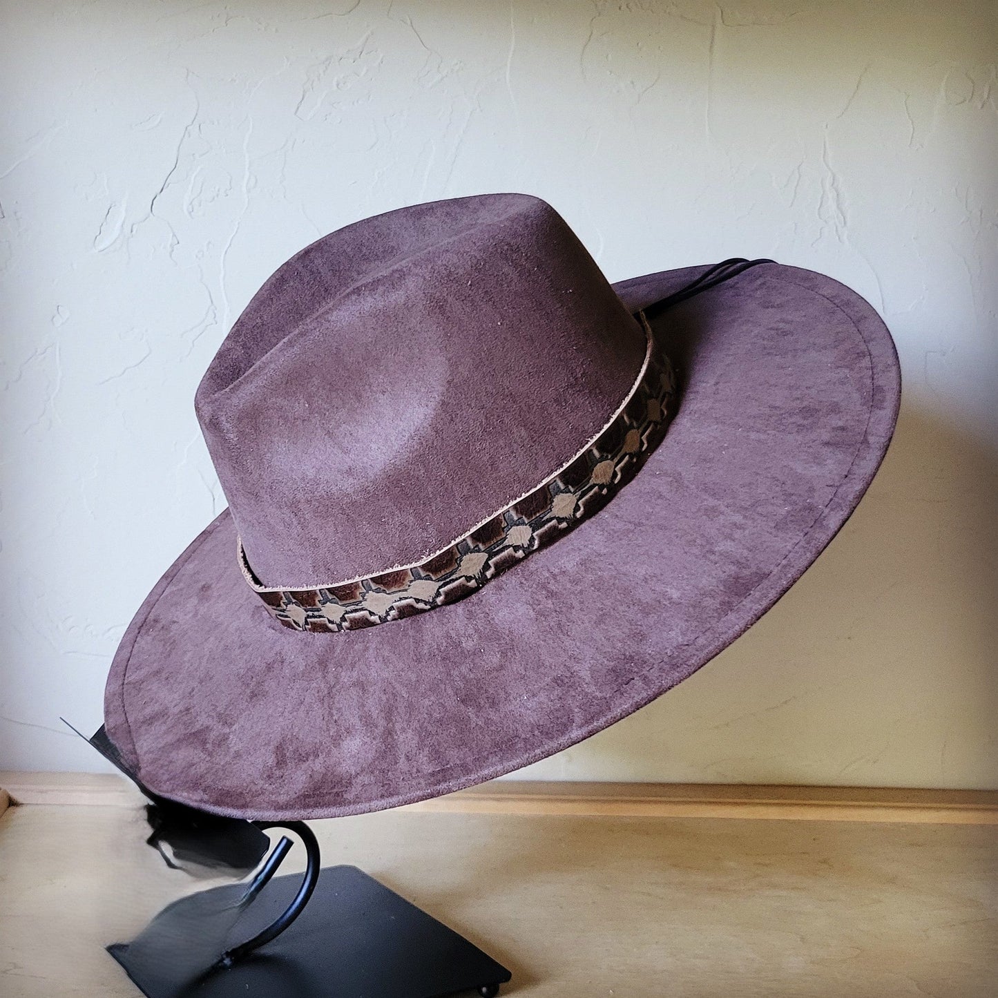 Red Brown Navajo Western Leather Band w/ Choice of Boho Hat 985j