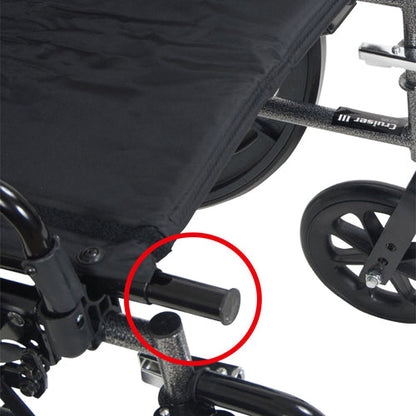 K3 Lightweight 20" Wheelchair with Detachable Desk Arms & Swing-Away Footrests - Cruiser III