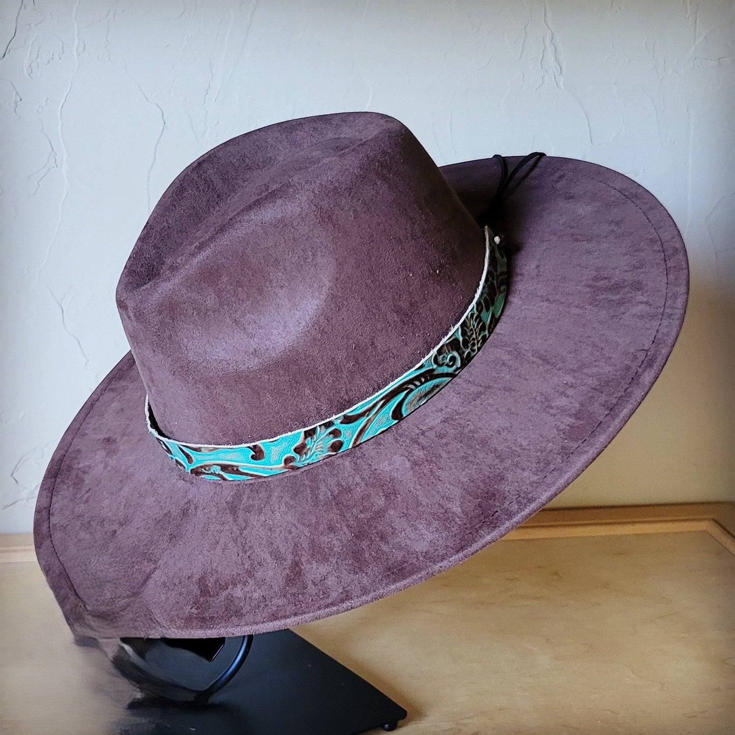 Cowboy Turquoise Western Leather Band w/ Choice of Boho Hat 984y