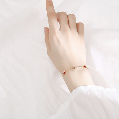 925 Sterling Silver Four Leaf Clover Bracelet