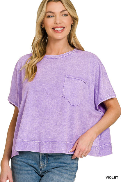 Zenana Halo Washed Oversized Top