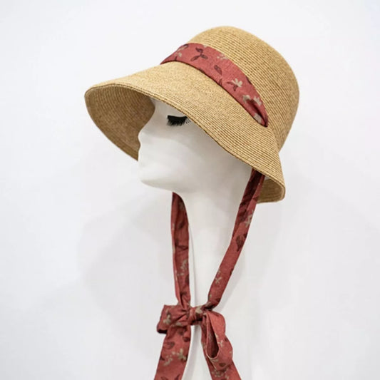 Floral Ribbon Straw Sun Hat