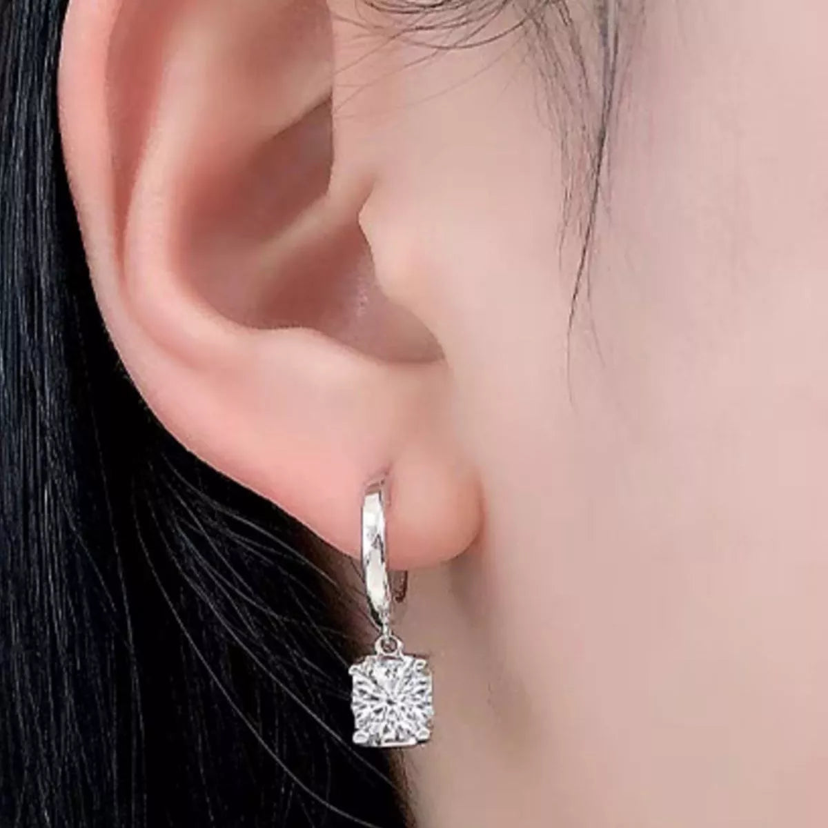 1 Carat Moissanite 925 Sterling Silver Drop Earrings