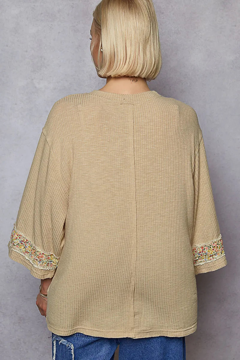 POL Floral Peace Patch Drop Shoulder T-Shirt