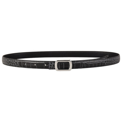 Crocodile Embossed Leather Belt