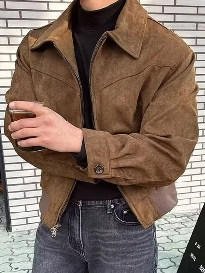 Men's Plus Size Zip Up Casual Jacket