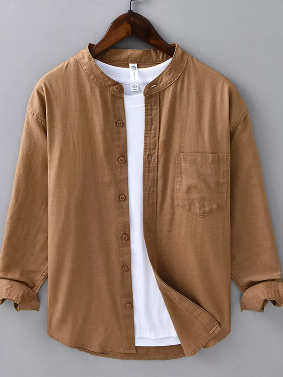 Men's Plus Size Casual Button Up Long Sleeve Shirt