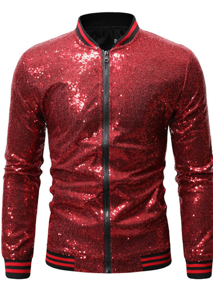 Men's Sequin Zip Up Jacket