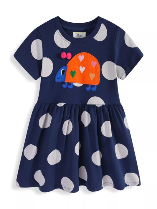 Children's Cute Ladybug Polka Dot Dress