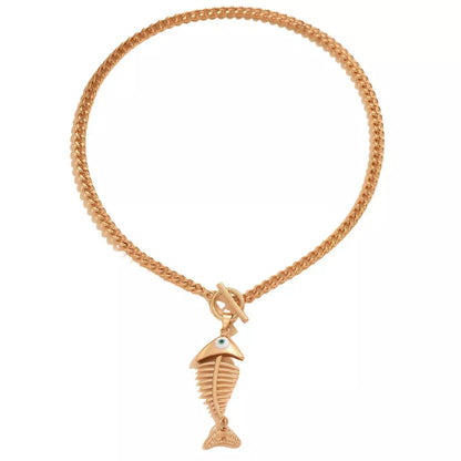 18K Gold-Plated Fishbone Necklace