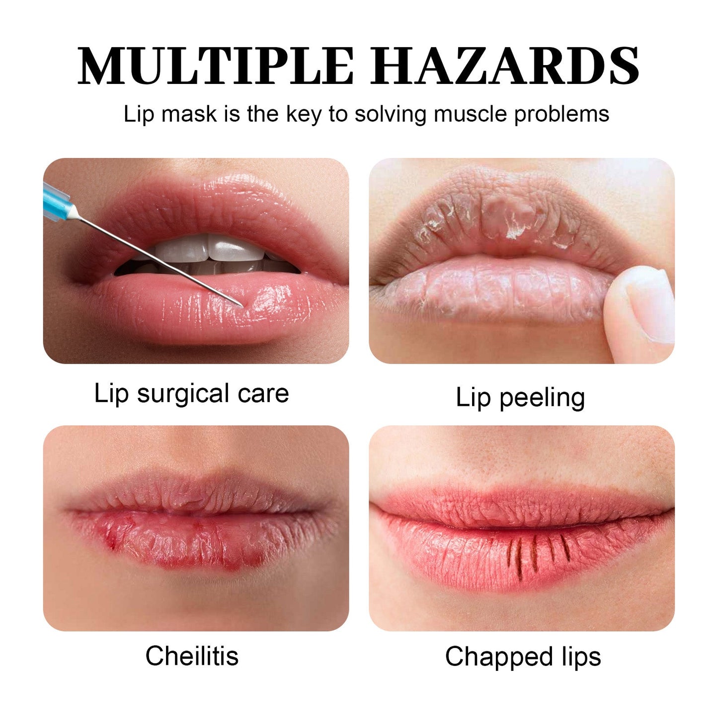 Hoygi Marine Collagen Lip Mask, Winter Moisturizing And Hydrating Anti-Freeze Cracking Fade Lip Lines Easy Absorption Lip Film