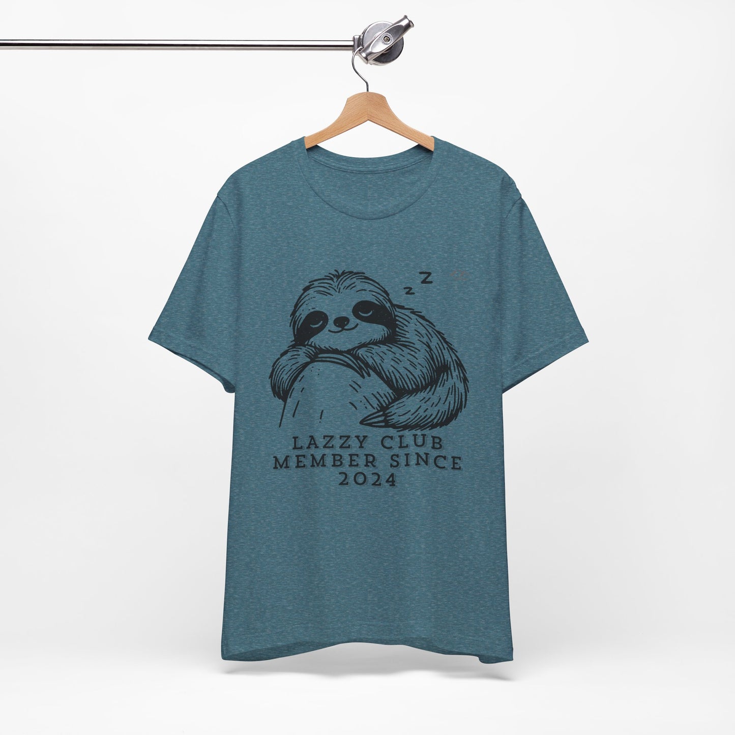 TS-093ML-24 Unisex Cute Lazy club Sloth T Shirt Slow And Steady Art