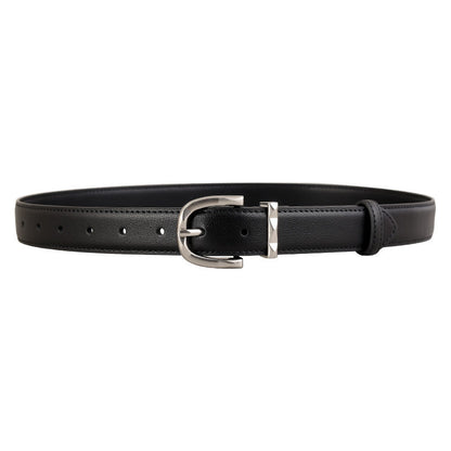 Classic Leather Skinny Belt