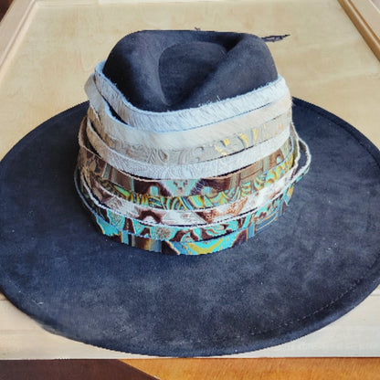 **Tan Metallic Leather Hat Band Only 984b