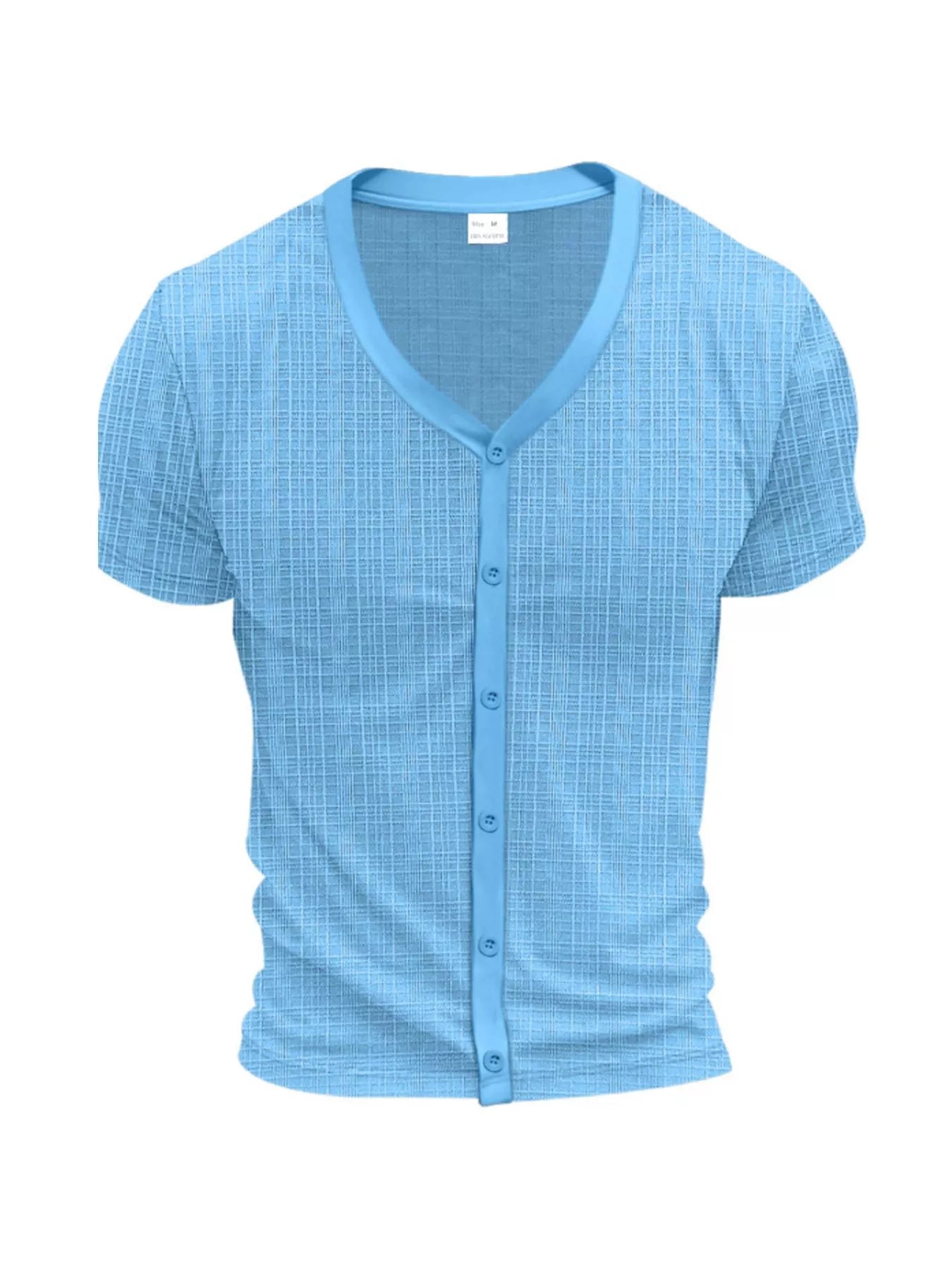 Men's Full Size V-Neck Button-Down Top Plus Size