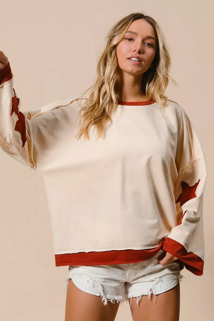 BiBi French Terry Top With Patch Detail Sweatshirt