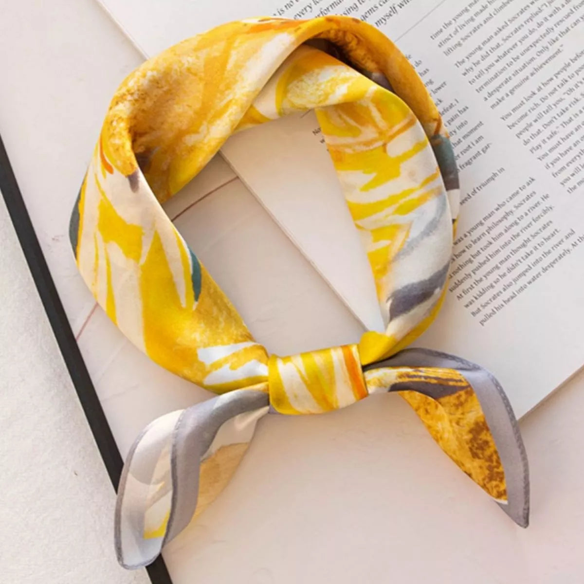 Floral Print Silk Square Scarf
