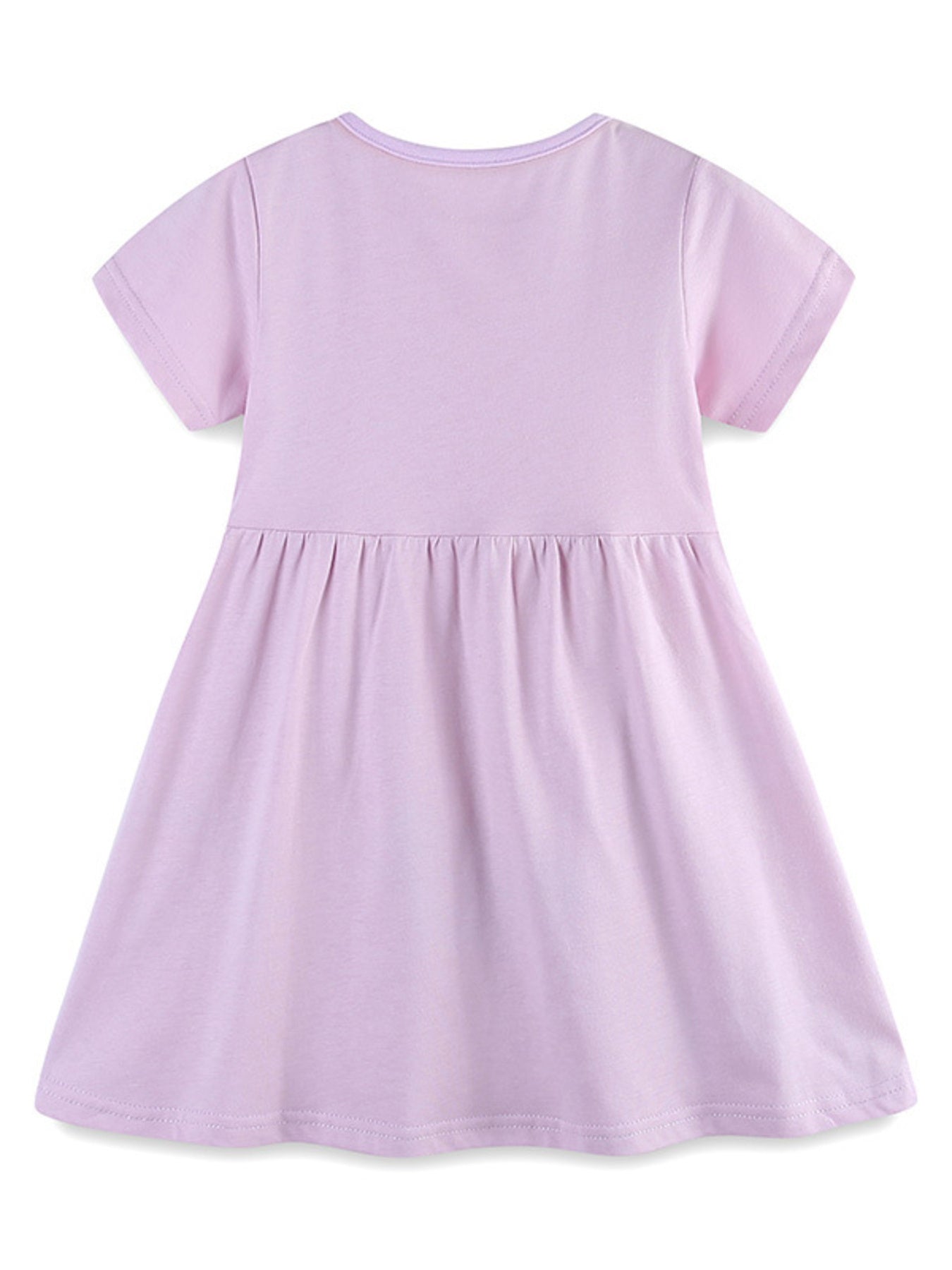 Children's Rainbow Print Casual Short Sleeve Dress
