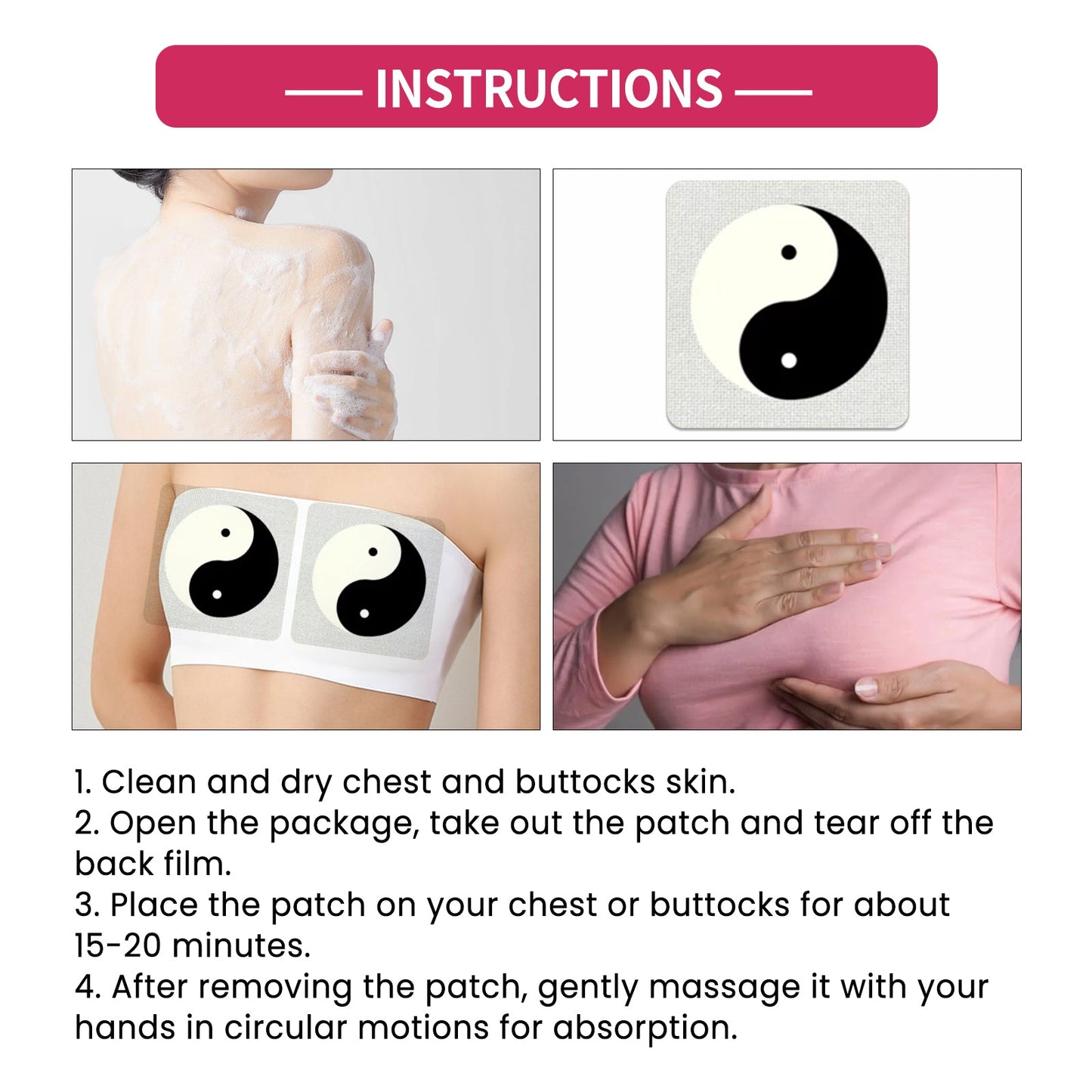 Ximonth Breast & Buttock Enhance Patch, Plump Chest Firm And Full To Highlight The Curve Of The Hip Body Shaping Patch