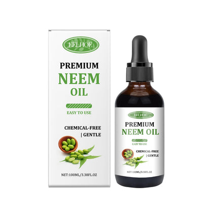 EELHOE Neem Oil Care Essential Oil, Nourishes Scalp Skin Care Neem Oil Massage Oil Nourishes Skin