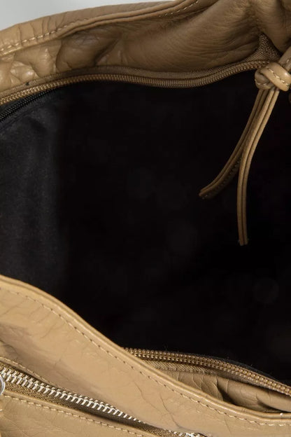 Fame Multi Zipper Pocket Leather Hobo Bag