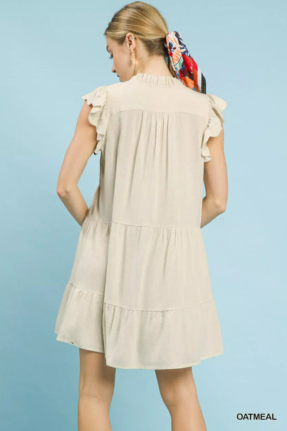 Umgee Linen Tiered Baby Doll Dress