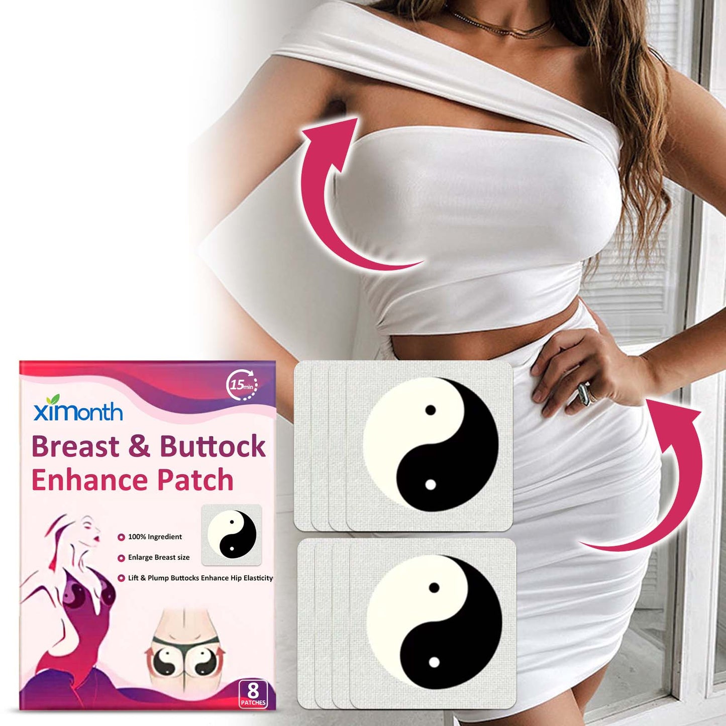 Ximonth Breast & Buttock Enhance Patch, Plump Chest Firm And Full To Highlight The Curve Of The Hip Body Shaping Patch
