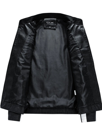 Men's Plus Size Zip Up Long Sleeve Contrast Jacket