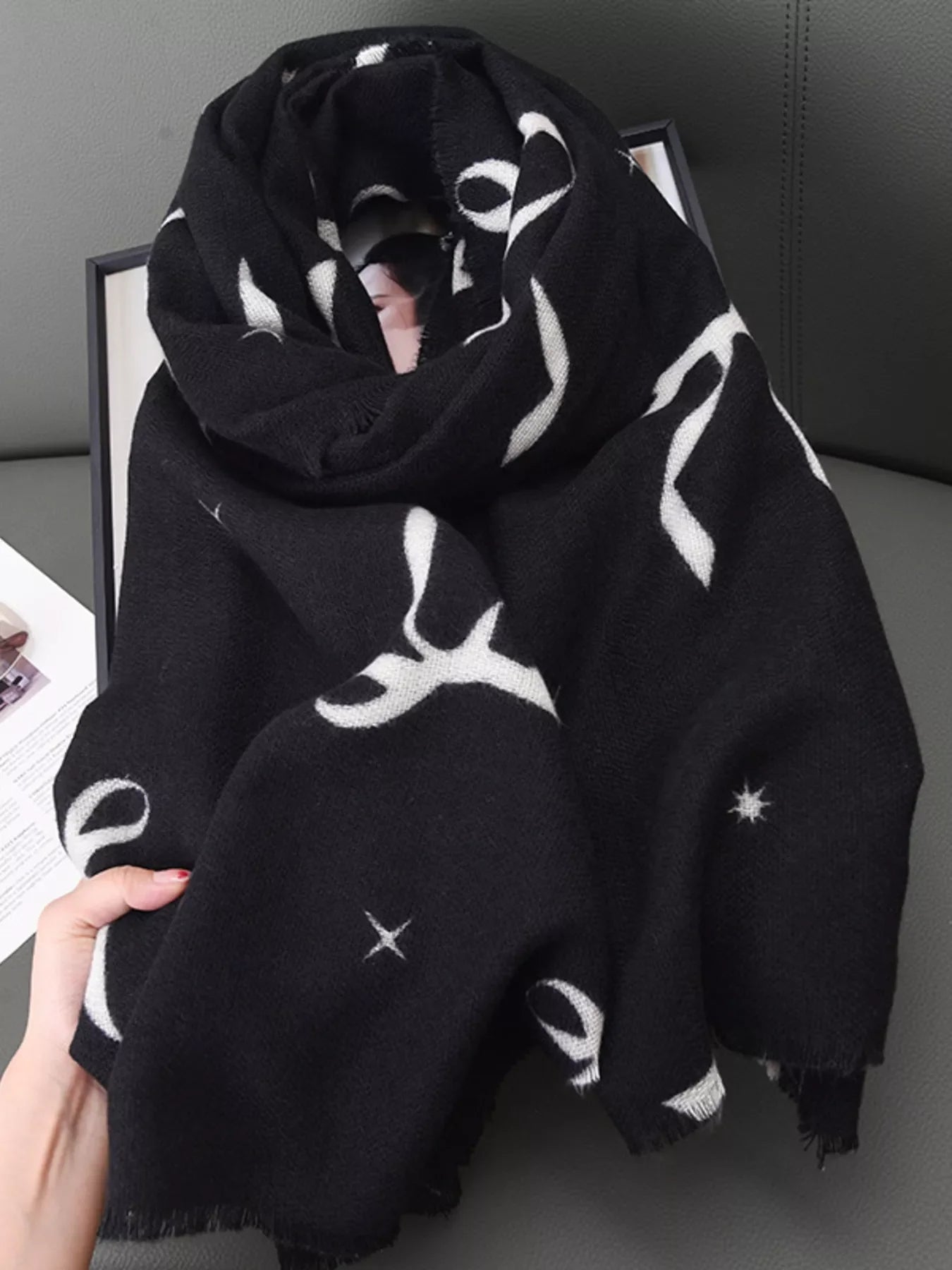 Bow Print Lightweight Scarf