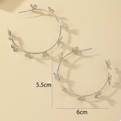 Butterfly Vine Hoop Earrings