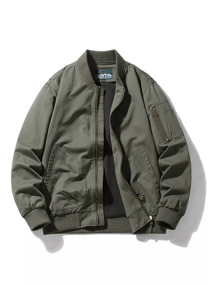 Men's Plus Size Zip Up Long Sleeve Jacket