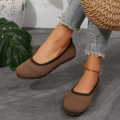 Mesh Round Toe Flat Slip-Ons