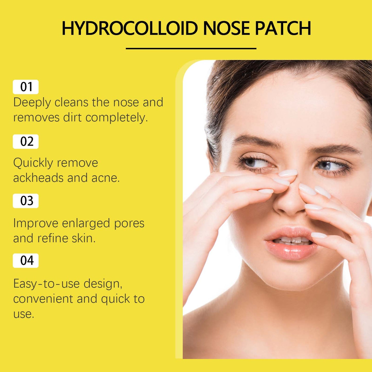 Hoygi Hydrocolloid Nose Patch, Hydrocolloid Invisible Concealer To Remove Blackheads And Acne Facial Pore Cleaning Nose Patch