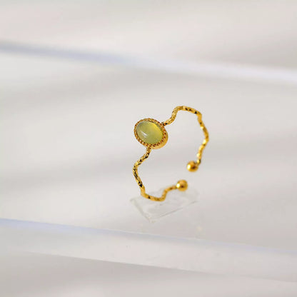 18K Gold-Plated Wave Open Ring