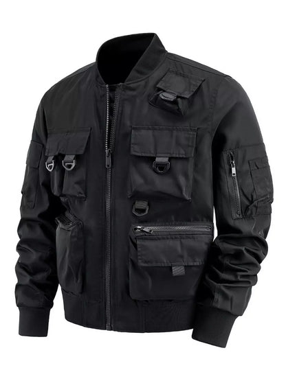 Men's Plus Size Multi-Pocket Tactical Bomber Jacket