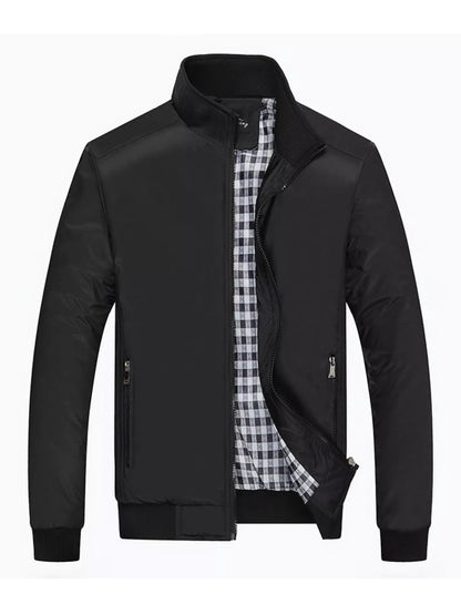 Men's Plus Size Casual Stand Collar Lightweight Jacket