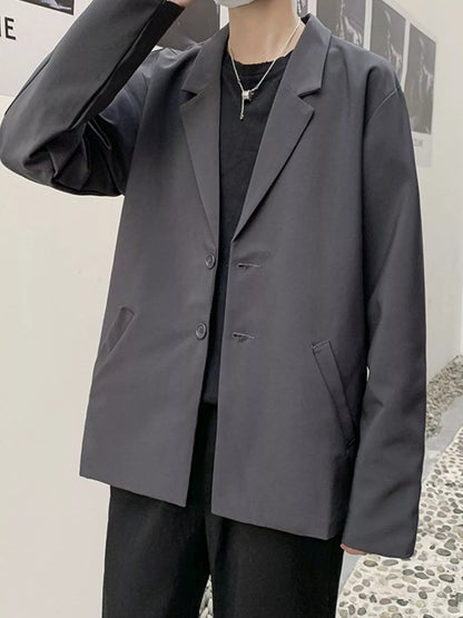 Men's Full Size Casual Solid Color Relaxed Fit Blazer Plus Size