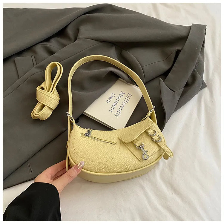 Textured Leather Shoulder Bag