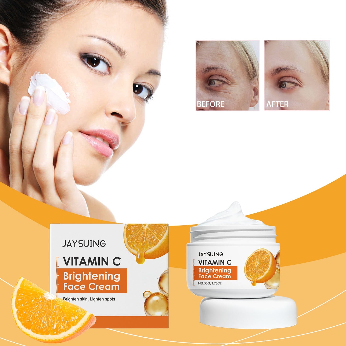 Jaysuing Vitamin C Face Cream Moisturizes, Hydrates, Brightening And Darkening Skin With Fruit Fragrance And Vitamin C Face Cream