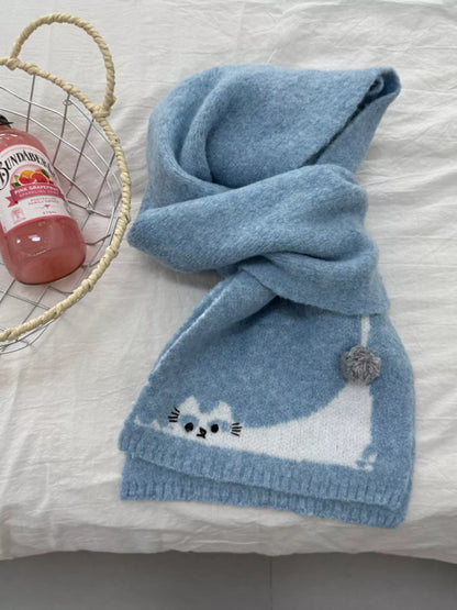 Cute Cat Knitted Scarf