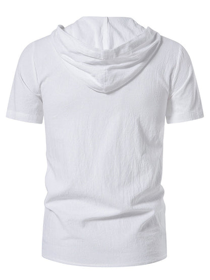 Men's Casual Lace-Up Hooded Top