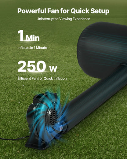 16FT Inflatable Movie Screen, Inflatable Projector Screen With Portable Storage Bag, 16:9 Easy Set Up Movie Projection For Outdoor Backyard, Home Theater, Theme Party