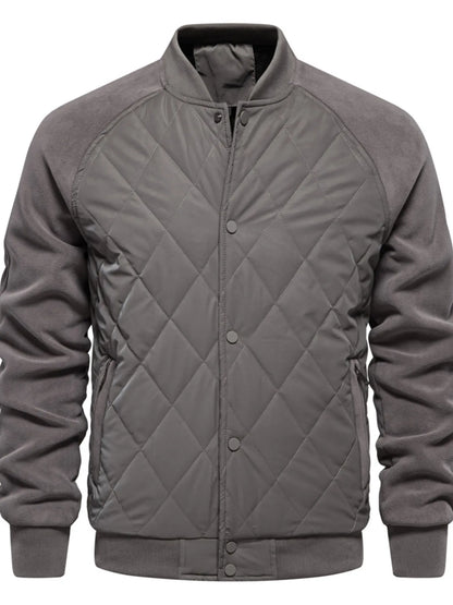 Men's Quilted Snap Down Long Sleeve Jacket