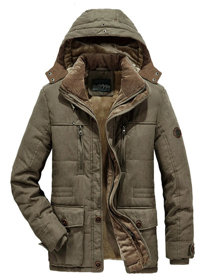 Men's Plus Size Warm Hooded Zip Up Winter Coat