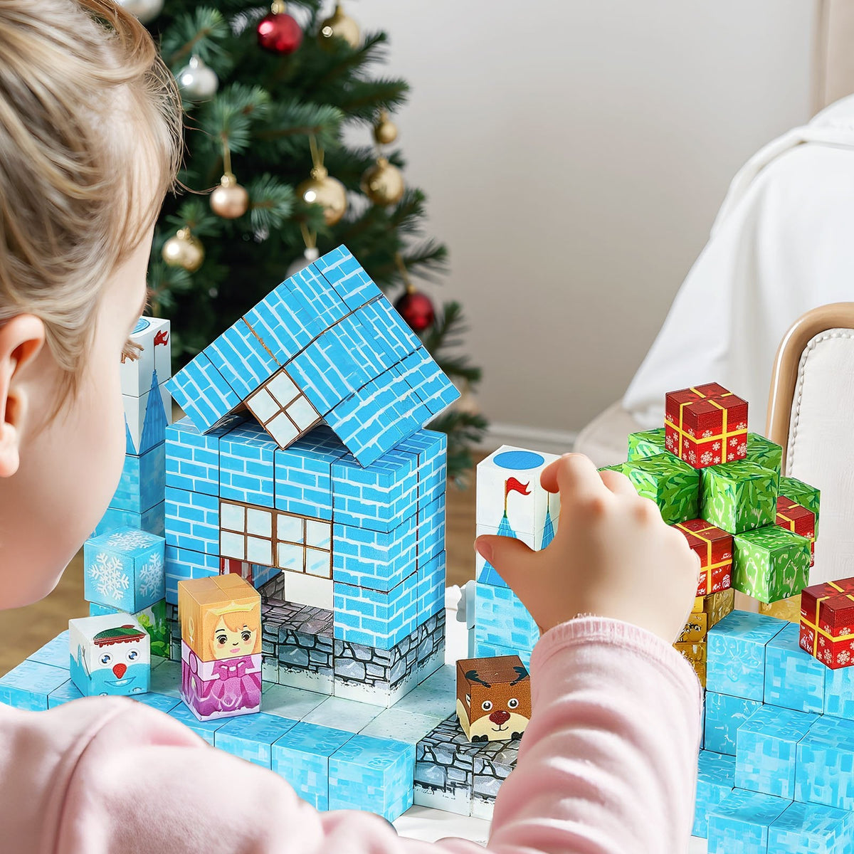 Magnetic Blocks 150 PCS Glacier Castle Set STEM Montessori Sensory Toys